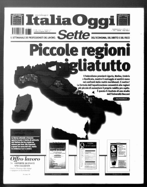 Italia oggi : quotidiano di economia finanza e politica